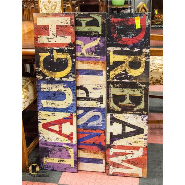 "DREAM, LAUGH, INSPIRE" PIER ONE IMPORT SIGNS