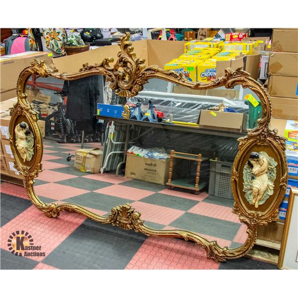 LARGE ORNATE ESTATE FRAMED MIRROR APPROX 49" X 74"