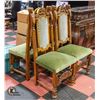 Image 1 : SET OF 4 VINTAGE WOOD CARVED SIDECHAIRS