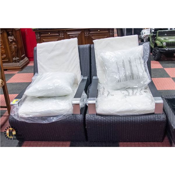 RATTAN PATIO LOUNGE CHAIRS