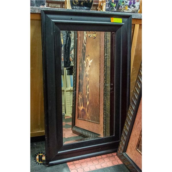 BLACK FRAMED MIRROR MEASURES 21.75" X 33.75"