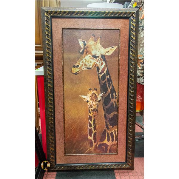 LARGE GIRAFFE PICTURE APPROX 30" X 58"