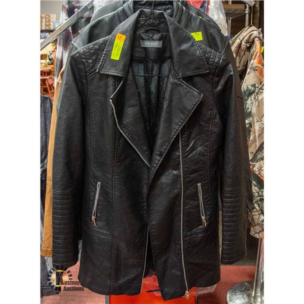 NEW LADIES BLACK FAUX BLACK JACKET SIZE M