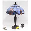 Image 1 : GENUINE STAINED GLASS TIFFANY STYLE LAMP 14" SHAD
