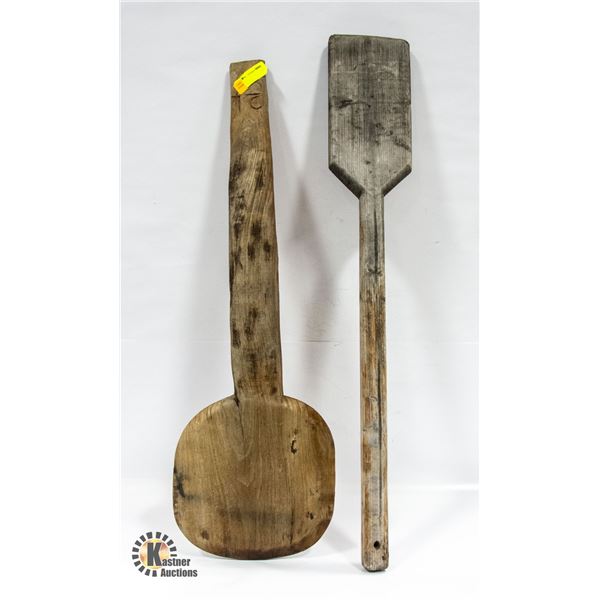 LOT OF 2 WOOD PADDLES