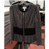 Image 1 : JOSEPH RIBKOFF BLACK & GREY ZIP-UP TOP SIZE 12