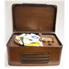 Image 1 : ANTIQUE MARCONI RECORD PLAYER WITH RADIO IN WOOD
