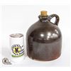 Image 1 : ANTIQUE BROWN STONEWARE JUG STAMPED 1/2