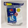 Image 1 : NEW WHITE CREW SOCKS 6-12 SIZE 6-PACK