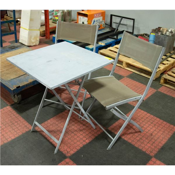 METAL FOLDING CAMPING TABLE W/FOLDING CHAIRS