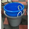 Image 1 : 2 ALL PURPOSE TUBS 80 L & 76 L, ROPE HANDLES