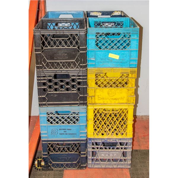 LOT OF 16 MILK CRATES