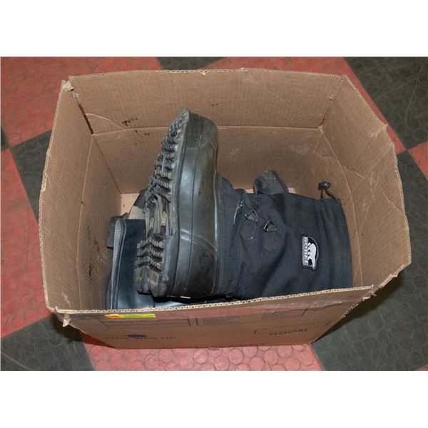 MENS WORK BOOTS SIZES 8, 10, 11 (FOUR PAIRS)