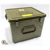 VINTAGE MILITARY LOCKING FIRST AID BOX, 10 X 10 X
