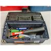 Image 2 : SMALL TOOL BOX WITH TOOLS INCLUDES STUD FINDER