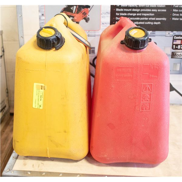 PAIR OF 20 LITER JERRY CANS - ONE DIESEL & ONE