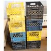 Image 1 : BUNDLE OF 8 PLASTIC MILK CRATES