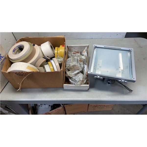 LOT OF NEW SEMICONDUCTING TAPE, FLOODLIGHT HOUSING AND TAPE