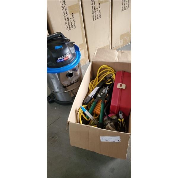 LOT OF VARIOUS LOST PROPERTY TOOLS AND SHOP VAC