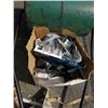 Image 4 : 2 BOXES OF CONCRETE TOOLS, PAIR OF DRYWALL STILTS AND LANSCAPE ROLLER