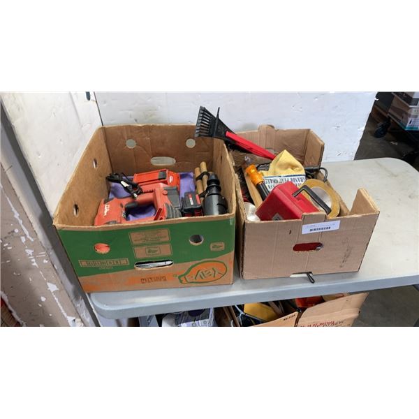 2 BOXES OF HILTI TE-2 TOOL, HANDLES AND TOOLS