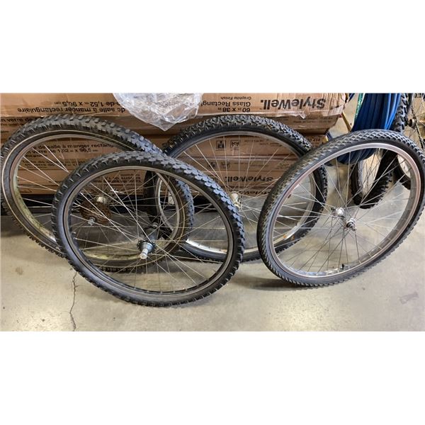 4  26 INCH BIKE WHEELS AND TIRES