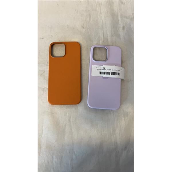 2 APPLE IPHONE 14 PRO LEATHER AND SILCONE CASES - RETAIL $139