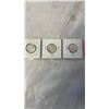 Image 2 : 3 CANADIAN SILVER 25 CENT 1948 (KEY DATE) 1958, 1968  (.800 SILVER)