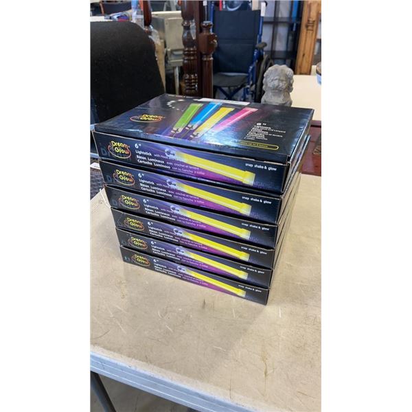 6 BOXES OF NEW 6" LIGHTED GLOWSTICKS