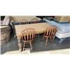 Image 1 : UNFINISHED DINING TABLE WITH 4 CHAIRS