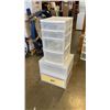 Image 1 : LARGE 2 DRAWER STACKING ORGANIZER AND WHITE 4 DRAWER ORGANIZER