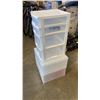 Image 2 : LARGE 2 DRAWER STACKING ORGANIZER AND WHITE 4 DRAWER ORGANIZER