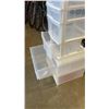 Image 3 : LARGE 2 DRAWER STACKING ORGANIZER AND WHITE 4 DRAWER ORGANIZER