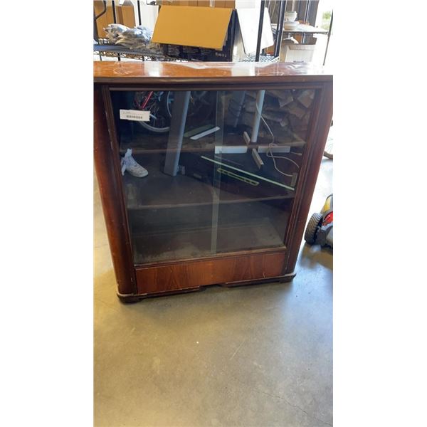 VINTAGE GLASS SLIDING DOOR CABINET