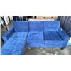 Image 2 : ATHENA CHAISE DARK BLUE LOUNGE SECTIONAL DAMAGE TO LEFT ARM FRAME - RETAIL $999