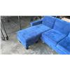 Image 3 : ATHENA CHAISE DARK BLUE LOUNGE SECTIONAL DAMAGE TO LEFT ARM FRAME - RETAIL $999