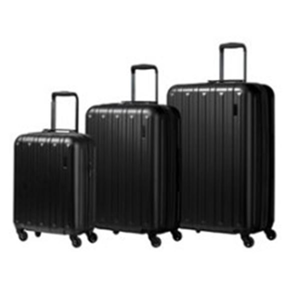 CHAMPS RUNWAY BLACK 3 PIECE LUGGAGE SET - 28/24/20 INCH - RETAIL $799