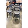 Image 1 : 4 GREY LEATHER SWIVEL BAR CHAIRS