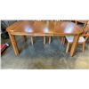 Image 4 : WOODEN DINING TABLE WITH LEAF AND 5 CHAIRS