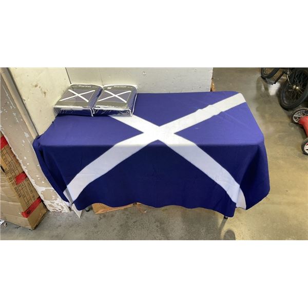 3 NEW SCOTTISH SINGLE SIZE FLEECE BLANKETS