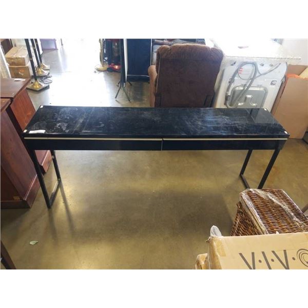 2 DRAWER GLASSTOP SOFA TABLE 71  LONG