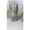 Image 11 : CARVED WOOD STOOL AND 2 FOO DOG STATUES