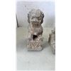 Image 9 : CARVED WOOD STOOL AND 2 FOO DOG STATUES