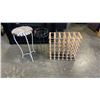 Image 1 : 36 BOTTLE WINE RACK AND 2 METAL PLANT STANDS