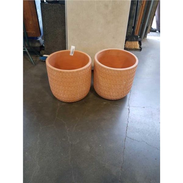 2 LARGE TERRA COTTA PLANTERS