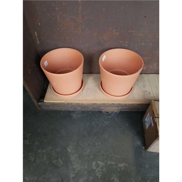 2 LARGE TERRA COTTA PLANTERS