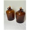 Image 2 : 2 Vintage Amber Glass Jugs