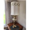 Image 1 : Gold & Cream Vintage Table Lamps - Pair 36T