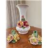 Image 1 : Capodmonte Candle Holders & Vase