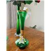 Image 2 : Venetian Glass Green Flower Vases 14T